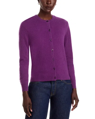 C By Bloomingdale's Cashmere Cashmere Crewneck Cardigan Sweater - Exclusive In Purple
