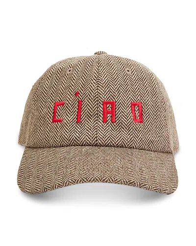 Clare V Ciao Wool Baseball Hat In Brown