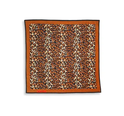 Clare V Double Jaguar Bandana In Brown