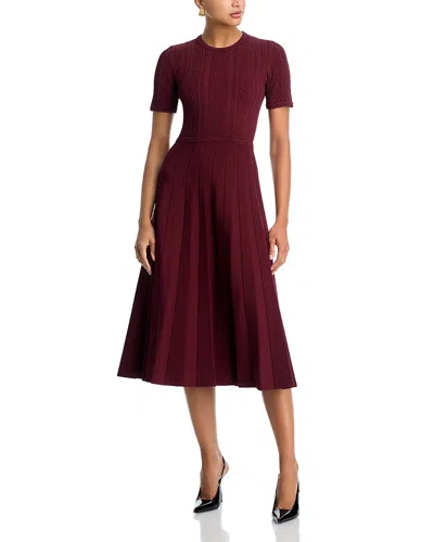 Jason Wu Collection Cable Knit Midi Dress In Burgundy
