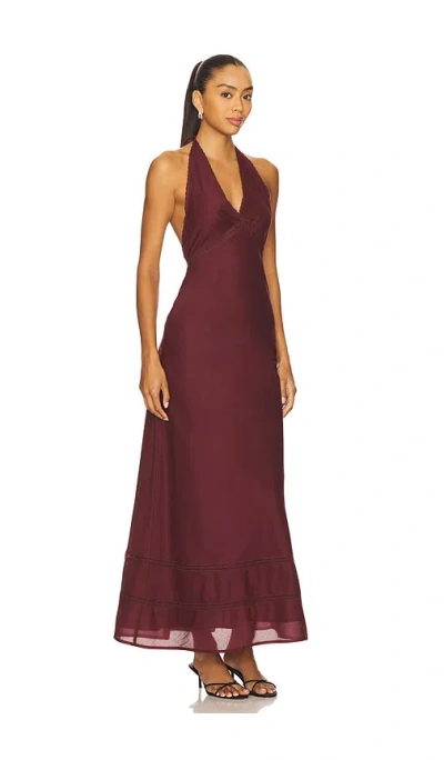 Faithfull The Brand Jasmine Halterneck Cotton Maxi Dress In Animal Print