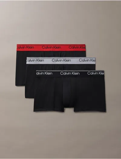 Calvin Klein Men's Microfiber Stretch 3-pack Low Rise Trunk In Multi