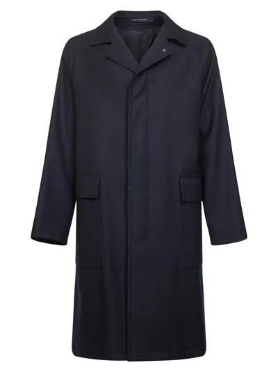 Tagliatore Blue Virgin Wool Loyd Coat In Blue