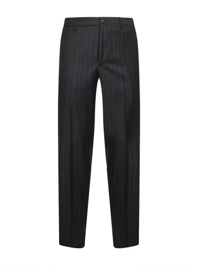 Tagliatore Grey Pinstripe Virgin Wool Garcon Trousers In Gray