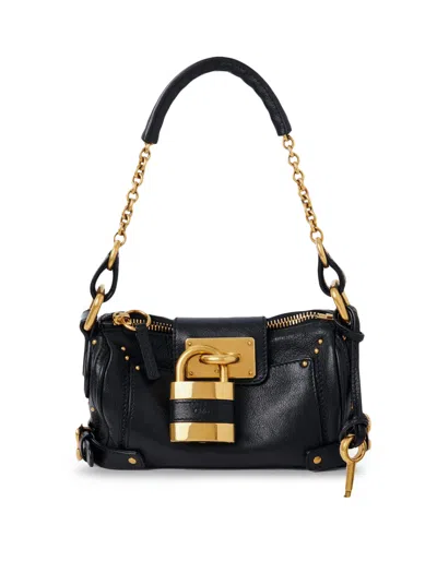Chloé Black Leather Small Paddington Shoulder Bag