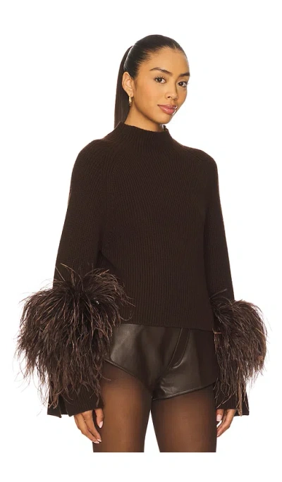 Lapointe Mock-neck Feather Merino Wool Sweater In Multi