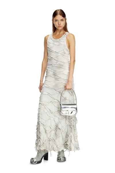 Diesel 1dr Shoulder Bag In Mirrored Leather Color Silver