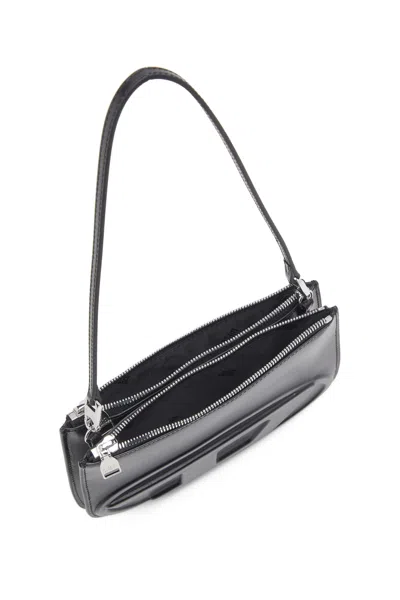 Diesel 1dr 20. Twin Shoulder Bag In Black Leather