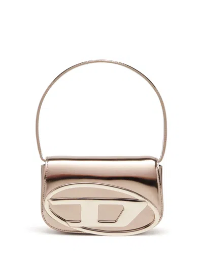 Diesel 1dr Leather Shoulder Bag In Gold