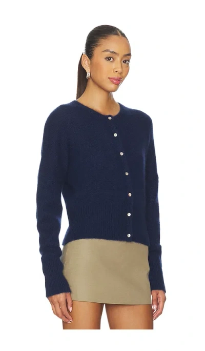 W. Cashmere Eden Cinched Waist Cardigan In Blue
