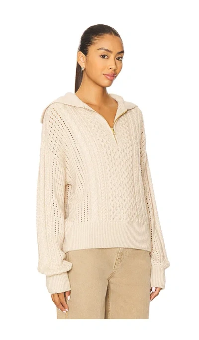 Varley Womens Camello Cable Half-zip 2.0 Knit Jumper Parchment Xs In Neutral