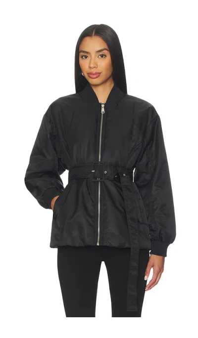 Steve Madden Eryn Belted Nylon Jacket In Black