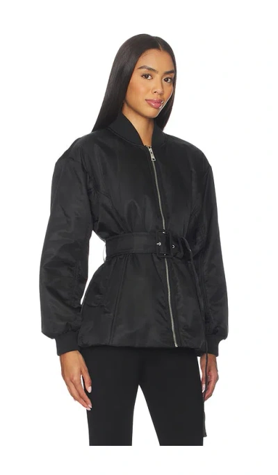 Steve Madden Eryn Belted Nylon Jacket In Black