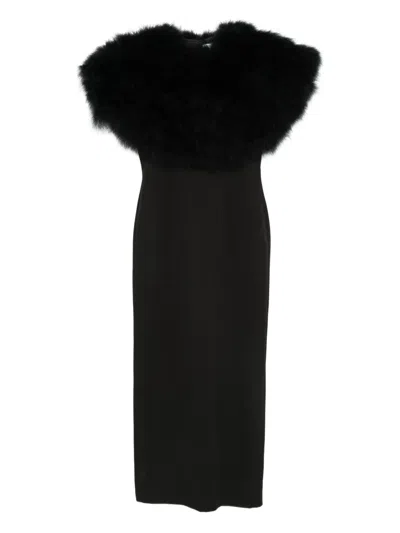 Giuseppe Di Morabito Kleid Mit Federn In Black