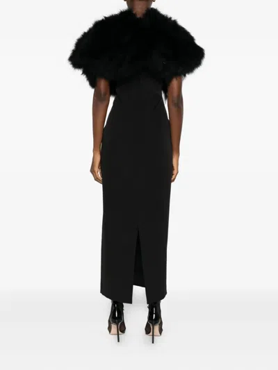 Giuseppe Di Morabito Kleid Mit Federn In Black