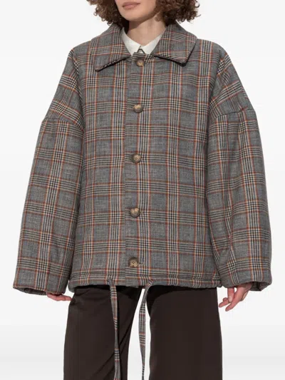 Avavav Plaid Buttoned Jacket In Gray