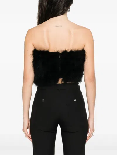 Giuseppe Di Morabito Bandeau-top Mit Truthahnfedern In Black