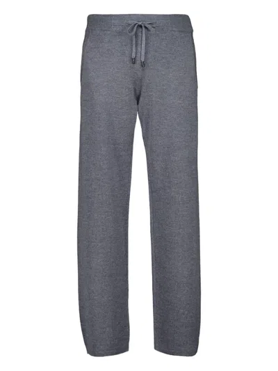 Piacenza Cashmere Drawstring Straight Trousers In Gray