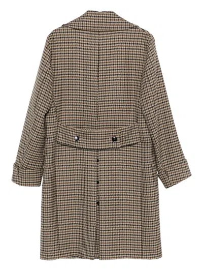 Gabriele Pasini Houndstooth Coat In Brown