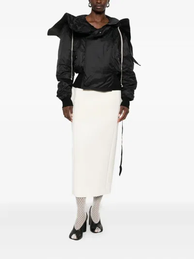 Rick Owens Drkshdw Hooded Drawstring-detail Jacket In Black