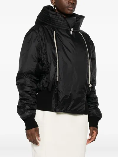 Rick Owens Drkshdw Hooded Drawstring-detail Jacket In Black