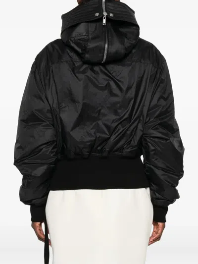 Rick Owens Drkshdw Hooded Drawstring-detail Jacket In Black