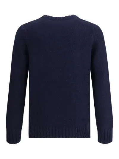 Aragona Cashmere Interlaced Crewneck Knitwear In Blue