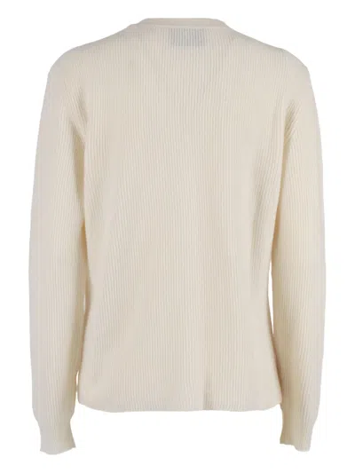 Ballantyne Button-down Ribbed Wool Cardigan In Multi