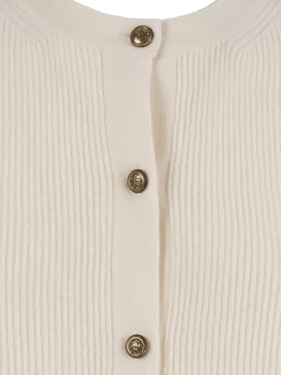 Ballantyne Button-down Ribbed Wool Cardigan In Multi