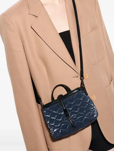 Mz Wallace Astor Mini Quilted Top Handle Crossbody In Blue