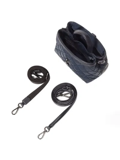 Mz Wallace Astor Mini Quilted Top Handle Crossbody In Blue