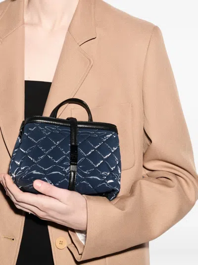 Mz Wallace Astor Mini Quilted Top Handle Crossbody In Blue