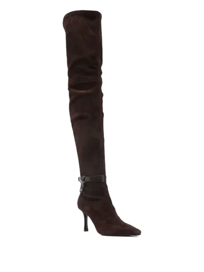 Jimmy Choo Camie 85 Suede Over-the-knee Boots In Brown