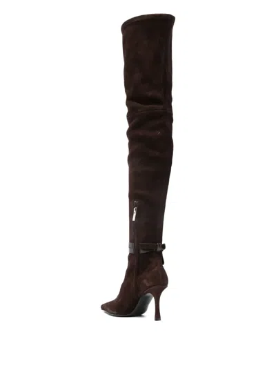 Jimmy Choo Camie 85 Suede Over-the-knee Boots In Brown