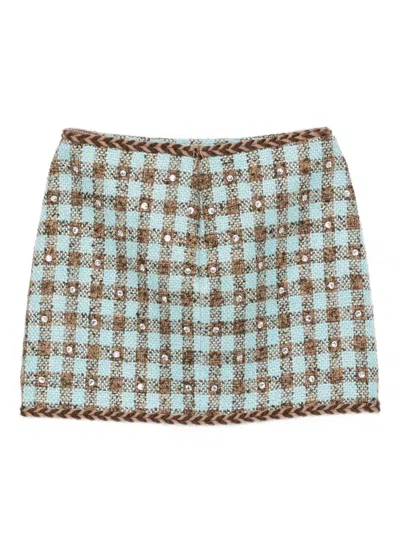 Giuseppe Di Morabito Tweed-rock Mit Vichy-karo In Blue