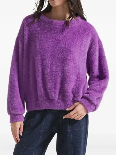 Deha Crew-neck Brushed Sweatshirt In Purple