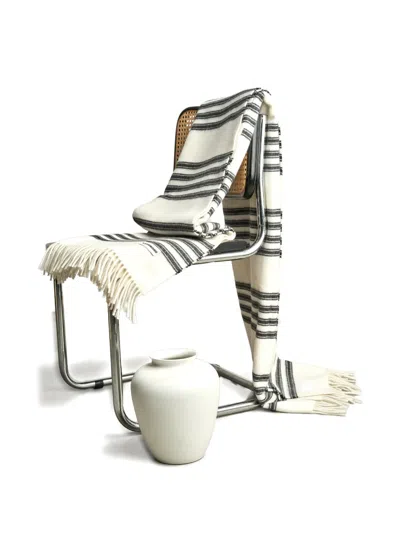 Lagomoro Camuni Virgin Wool Blanket (180cm X 135cm) In White