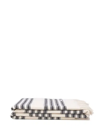 Lagomoro Camuni Virgin Wool Blanket (180cm X 135cm) In White
