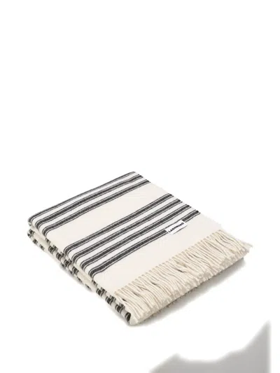 Lagomoro Camuni Virgin Wool Blanket (180cm X 135cm) In White