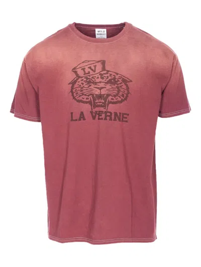 Wild Donkey La Verne Printed Crew-neck T-shirt In Red