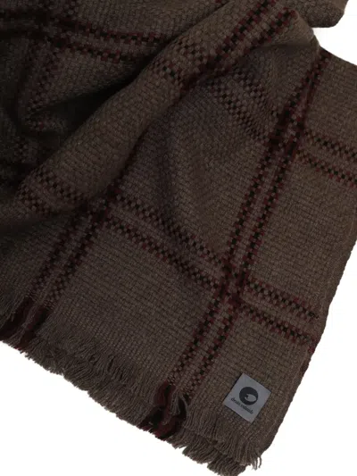 Denis Colomb Sutai Throw Checked Fringed Blanket In Brown