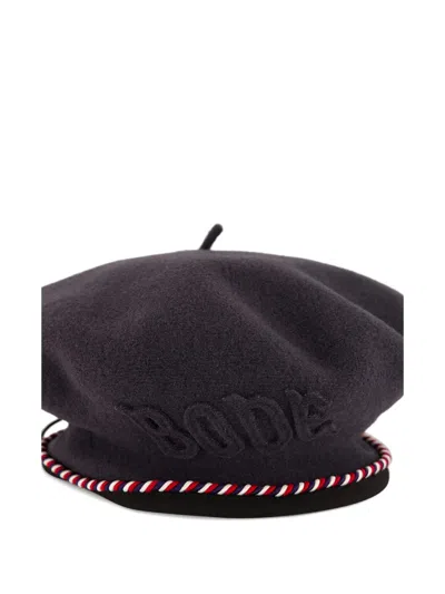 Bode Script Trim Beret In Brown