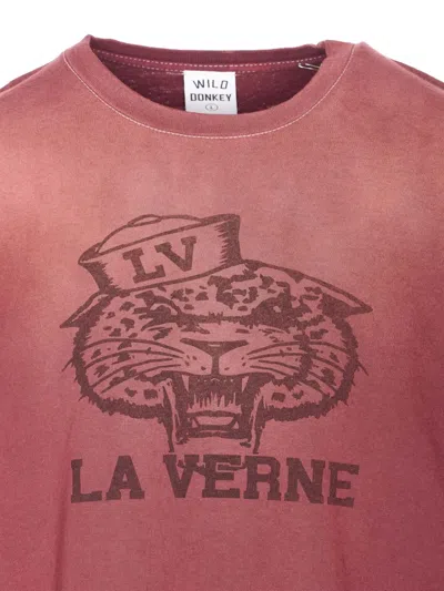 Wild Donkey La Verne Printed Crew-neck T-shirt In Red
