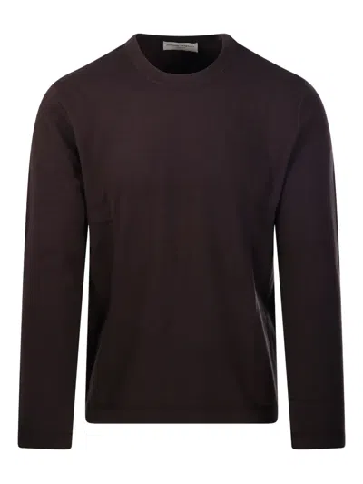 Officine Generale Crew-neck Sweater In Brown