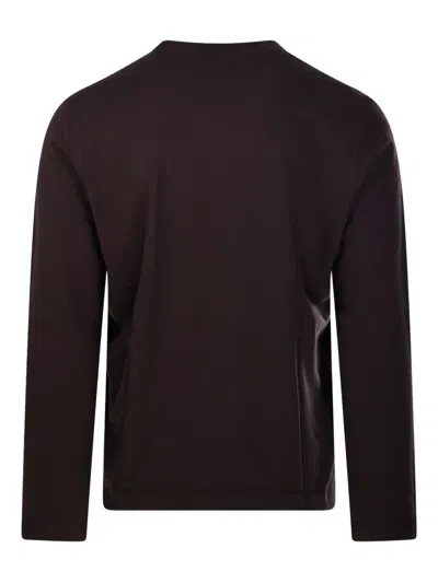 Officine Generale Crew-neck Sweater In Brown