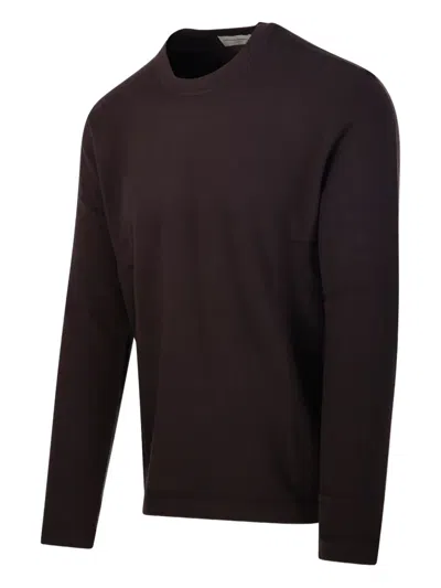 Officine Generale Crew-neck Sweater In Brown