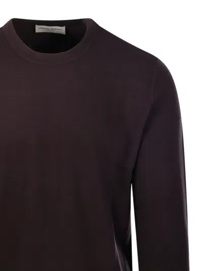 Officine Generale Crew-neck Sweater In Brown