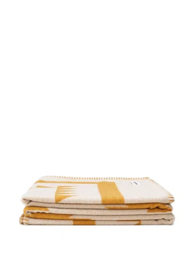 Lagomoro Geco Geometric-pattern Blanket (200cm X 140cm) In Neutral