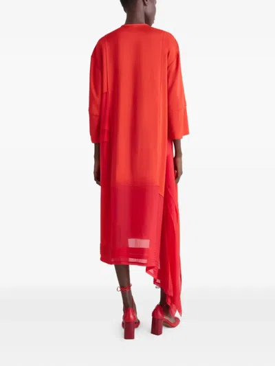 Lemaire Midikleid Mit Asymmetrischem Saum In Red
