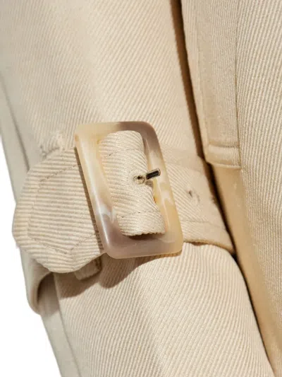 Add Belted Double-breasted Trench Coat In Multi